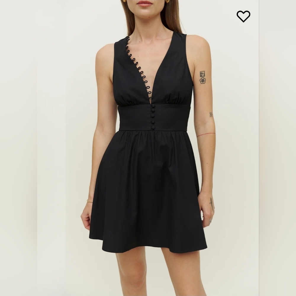 Reformation Black Isador Mini Dress size 0